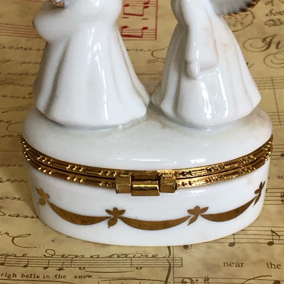 90's Lefton China Angels Trinket Box - Lefton Collectible - Angel Figurine - Picture 8 of 12